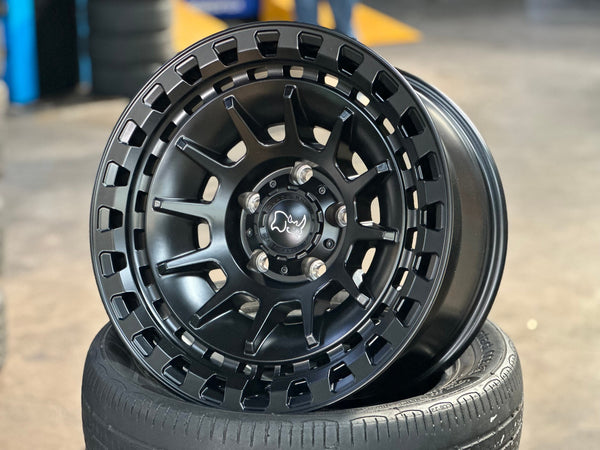 New 17X8.5 ET-10 Black Rhino Barrage Rim (5 wheel) Matt Black 5X127