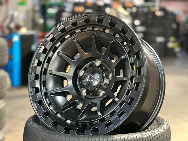 New 17X8.5 ET-10 Black Rhino Barrage Rim (5 wheel) Matt Black 5X127