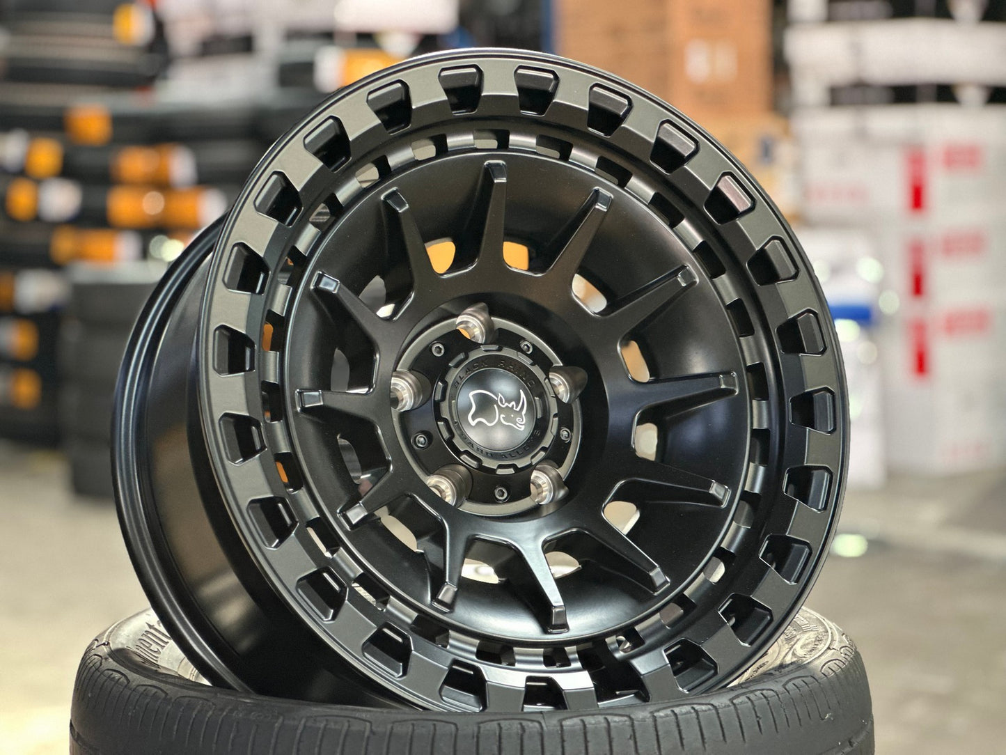 New 17X8.5 ET-10 Black Rhino Barrage Rim (5 wheel) Matt Black 5X127