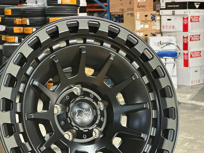 New 17X8.5 ET-10 Black Rhino Barrage Rim (5 wheel) Matt Black 5X127