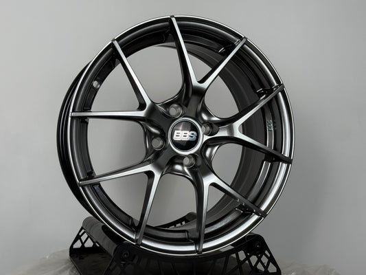 New 16X7 ET38 BBS FIR Rim (4 wheel) Hyper Black 4X100