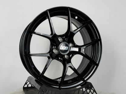 New 16X7 ET38 H2O BBS FIR Rim (4 wheel) Gloss Black 4X100