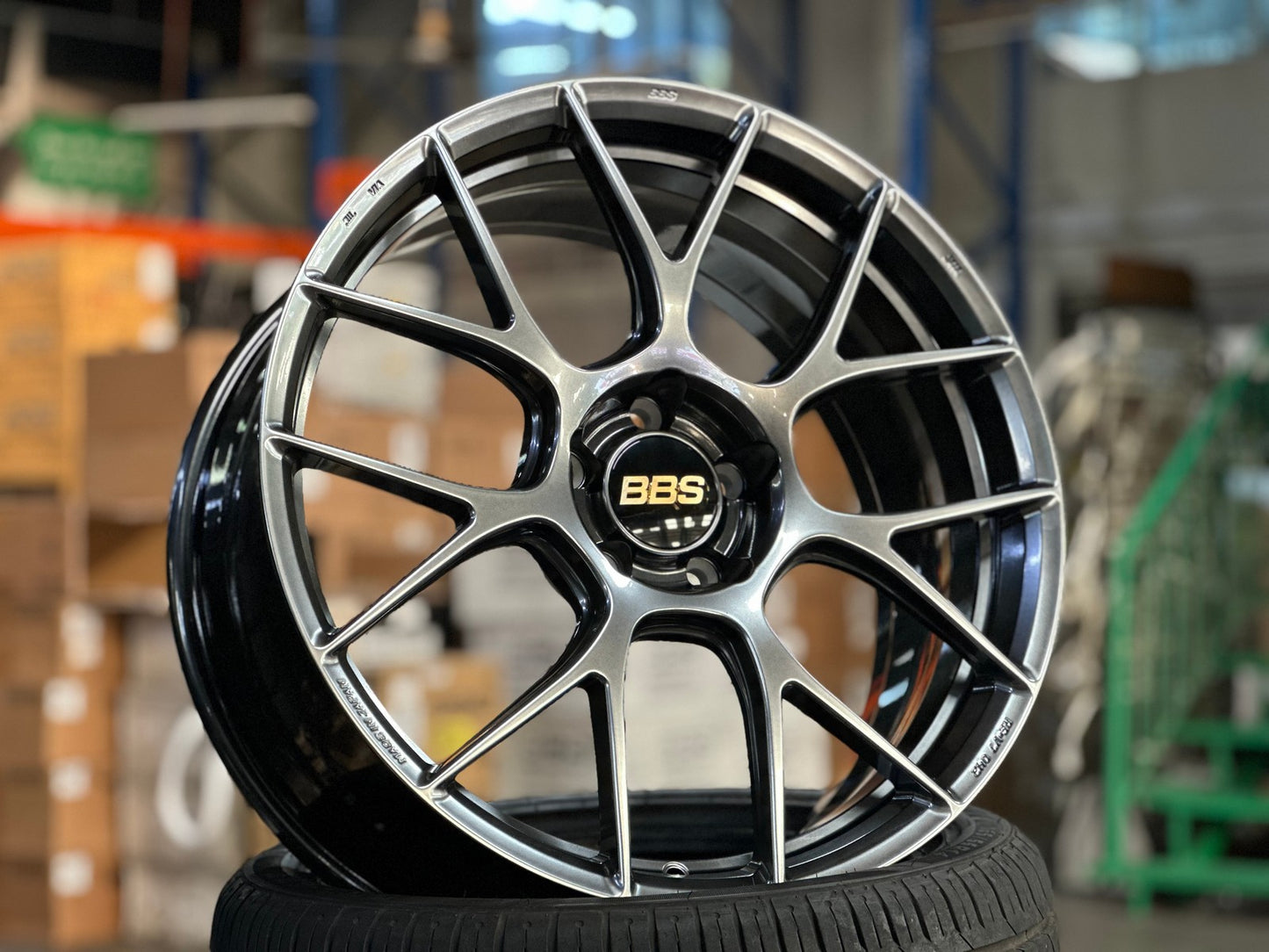 New 19X8.5 ET43 BBS RE-V7 Rim (4 wheel) Gloss Gunmetal 5X112