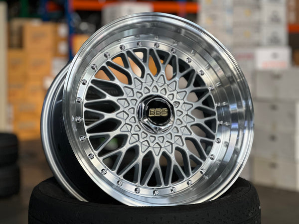 New 17X8.5 ET20 BBS Design RS Classic Rim (4 wheel) Gloss Silver 5X120