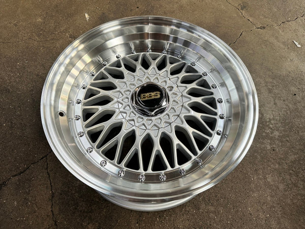 New 17X8.5 ET20 BBS Design RS Classic Rim (4 wheel) Gloss Silver 5X120