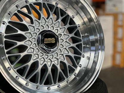 New 17X8.5 ET20 BBS Design RS Classic Rim (4 wheel) Gloss Silver 5X120