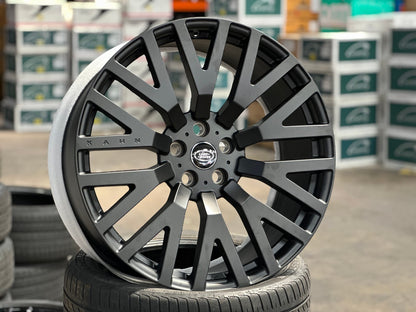 New 22X9.5 ET35 Overdrive Forged Kahn Rim (5 wheel) Matt Black 5X120