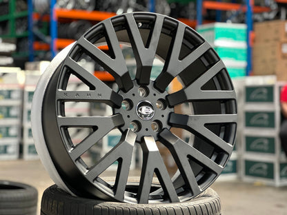 New 22X9.5 ET35 Overdrive Forged Kahn Rim (5 wheel) Matt Black 5X120