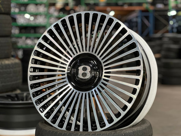 New 21X9.5 ET32 Overdrive Forged Mansory Rim (4 wheel) Gloss Black PF 5X112