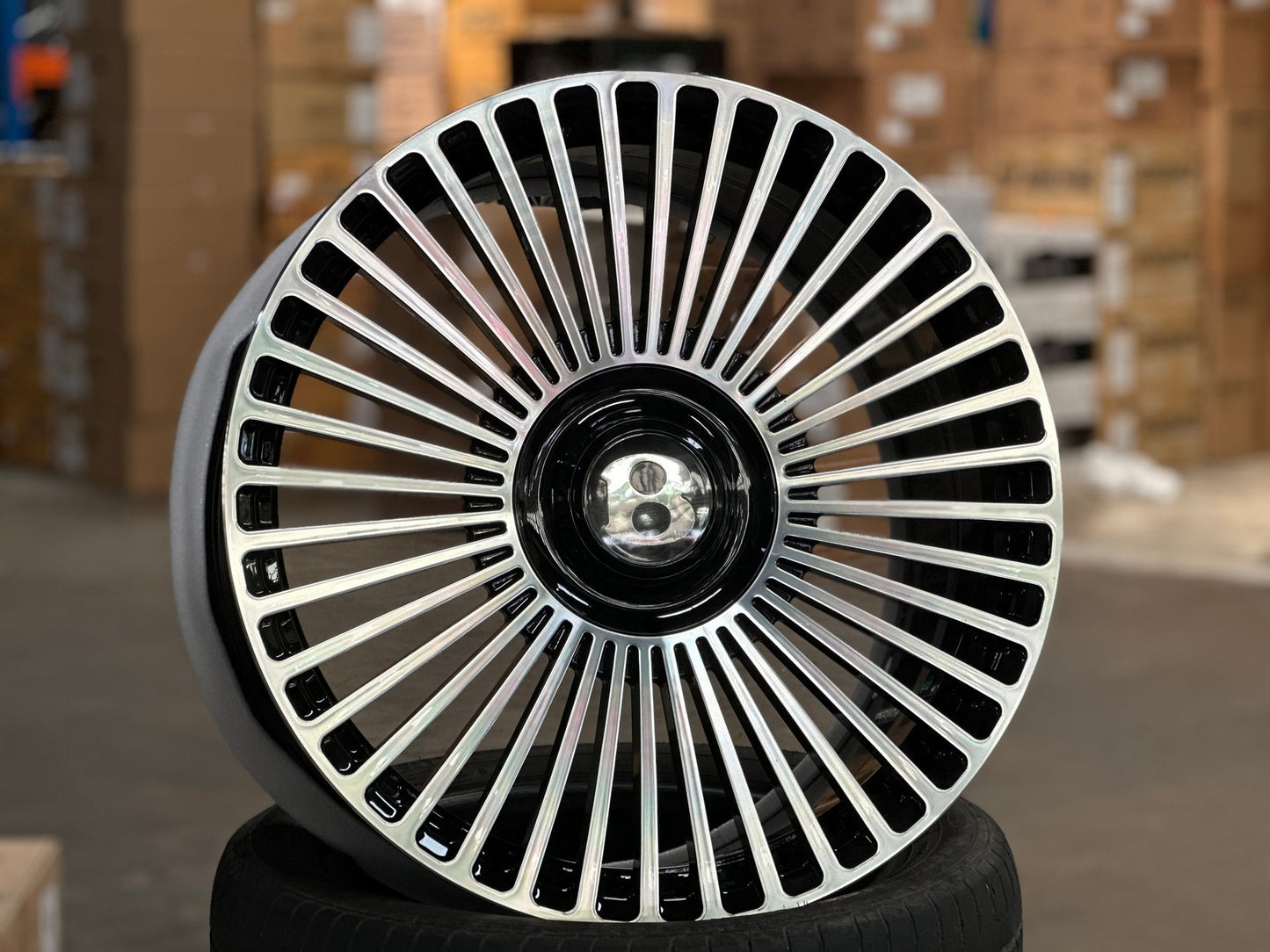 New 21X9.5 ET32 Overdrive Forged Mansory Rim (4 wheel) Gloss Black PF 5X112