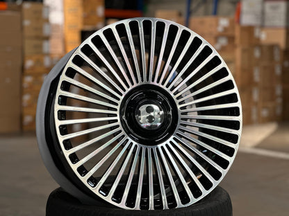 New 21X9.5 ET32 Overdrive Forged Mansory Rim (4 wheel) Gloss Black PF 5X112