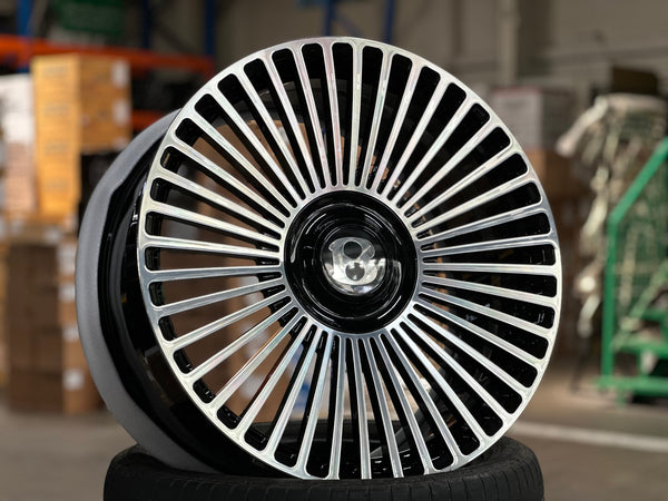 New 21X9.5 ET32 Overdrive Forged Mansory Rim (4 wheel) Gloss Black PF 5X112