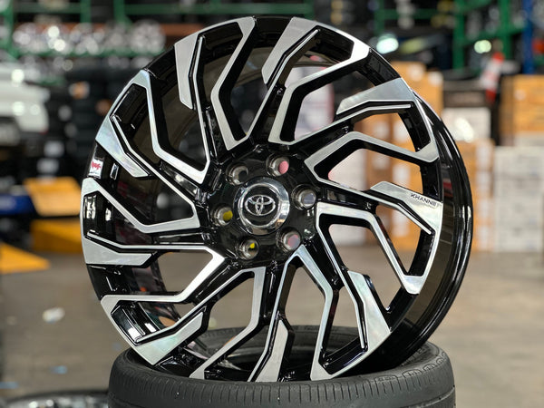 New 22X9 ET45 Overdrive Forged Khann Rim (4 wheel) Gloss Black PF 6X139.7