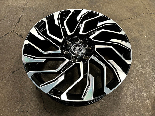 New 22X9 ET45 Overdrive Forged Khann Rim (4 wheel) Gloss Black PF 6X139.7