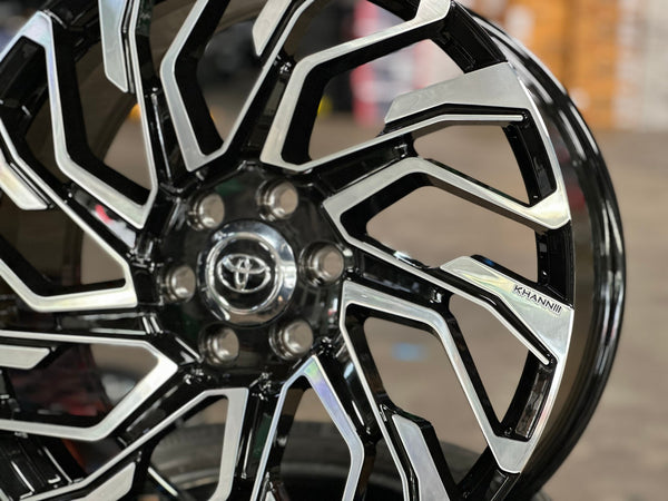 New 22X9 ET45 Overdrive Forged Khann Rim (4 wheel) Gloss Black PF 6X139.7