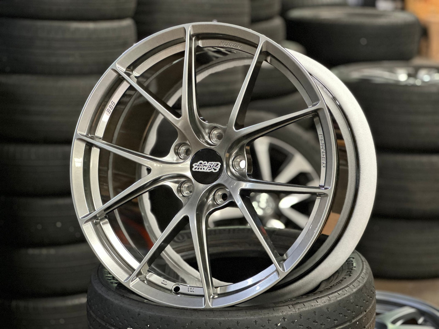 New 19X9.5 ET45 Overdrive Forged Mugen Design Rim (4 wheel) Gunmetal 5X120