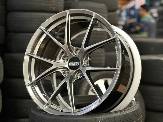New 19X9.5 ET45 Overdrive Forged Mugen Design Rim (4 wheel) Gunmetal 5X120