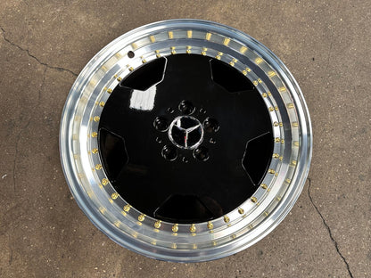 New 18X8 ET35 Mercedes Design Aero Classic Rim (4 wheel) Gloss Black 5X112