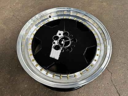 New 18X8 ET35 Mercedes Design Aero Classic Rim (4 wheel) Gloss Black 5X112