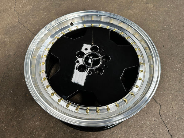 New 18X8 ET35 Mercedes Design Aero Classic Rim (4 wheel) Gloss Black 5X112