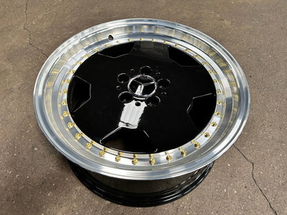 New 18X8 ET35 Mercedes Design Aero Classic Rim (4 wheel) Gloss Black 5X112