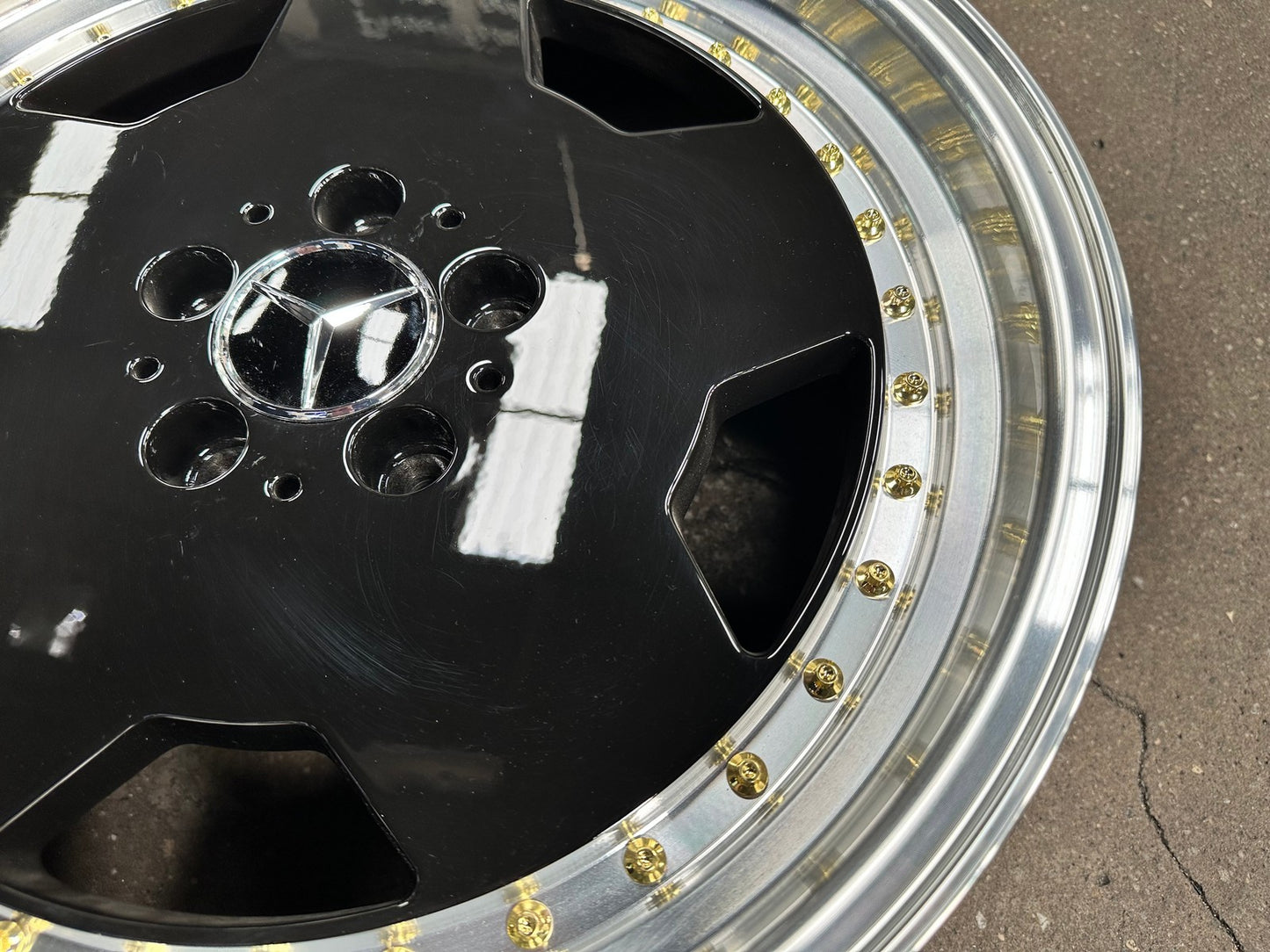 New 18X8 ET35 Mercedes Design Aero Classic Rim (4 wheel) Gloss Black 5X112