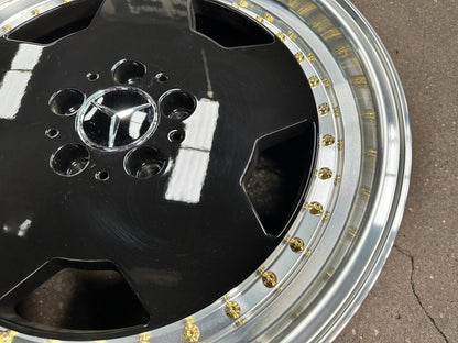 New 18X8 ET35 Mercedes Design Aero Classic Rim (4 wheel) Gloss Black 5X112