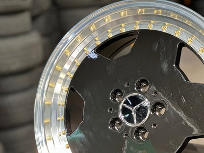 New 18X8 ET35 Mercedes Design Aero Classic Rim (4 wheel) Gloss Black 5X112