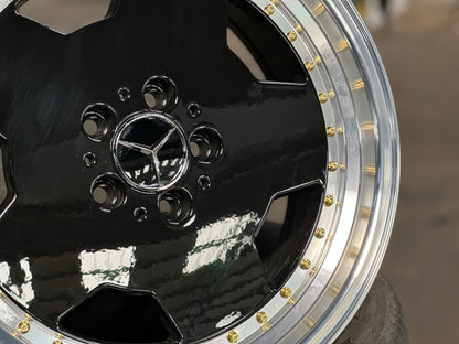 New 18X8 ET35 Mercedes Design Aero Classic Rim (4 wheel) Gloss Black 5X112