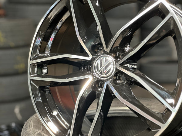 New 17X7.5 ET42 VW Design Polo Rim (4 wheel) Gloss Black PF 5X100