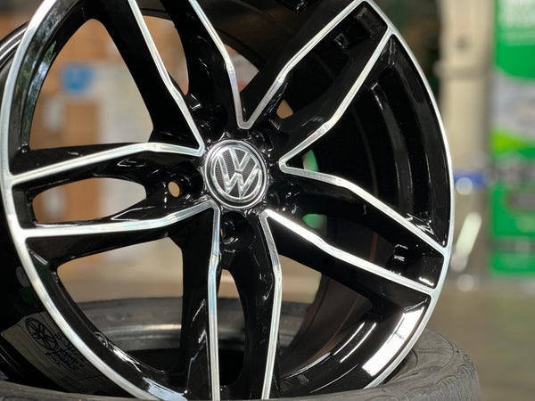New 17X7.5 ET42 VW Design Polo Rim (4 wheel) Gloss Black PF 5X100