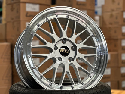 New 18X8 ET38 BBS LM Design Rim (4 wheel) Gloss Silver 5X114.3