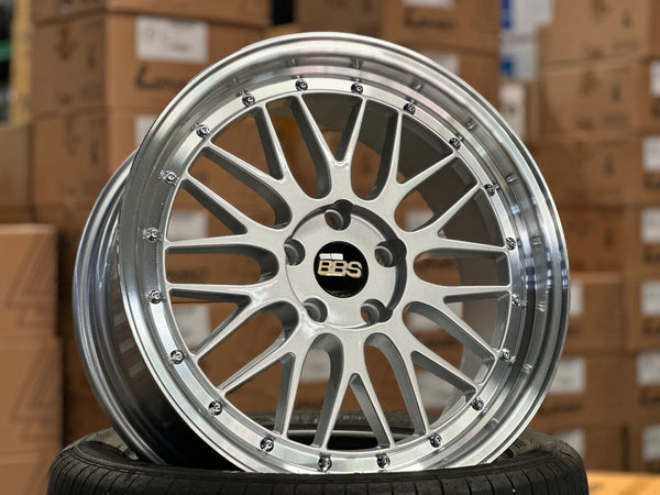 New 18X8 ET38 BBS LM Design Rim (4 wheel) Gloss Silver 5X114.3