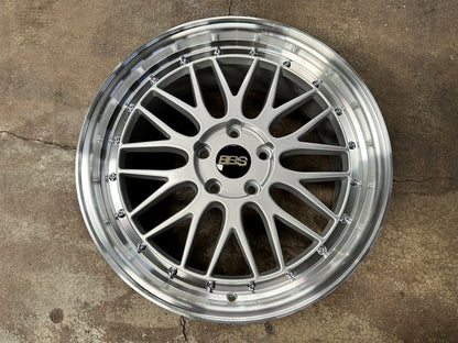 New 18X8 ET38 BBS LM Design Rim (4 wheel) Gloss Silver 5X112