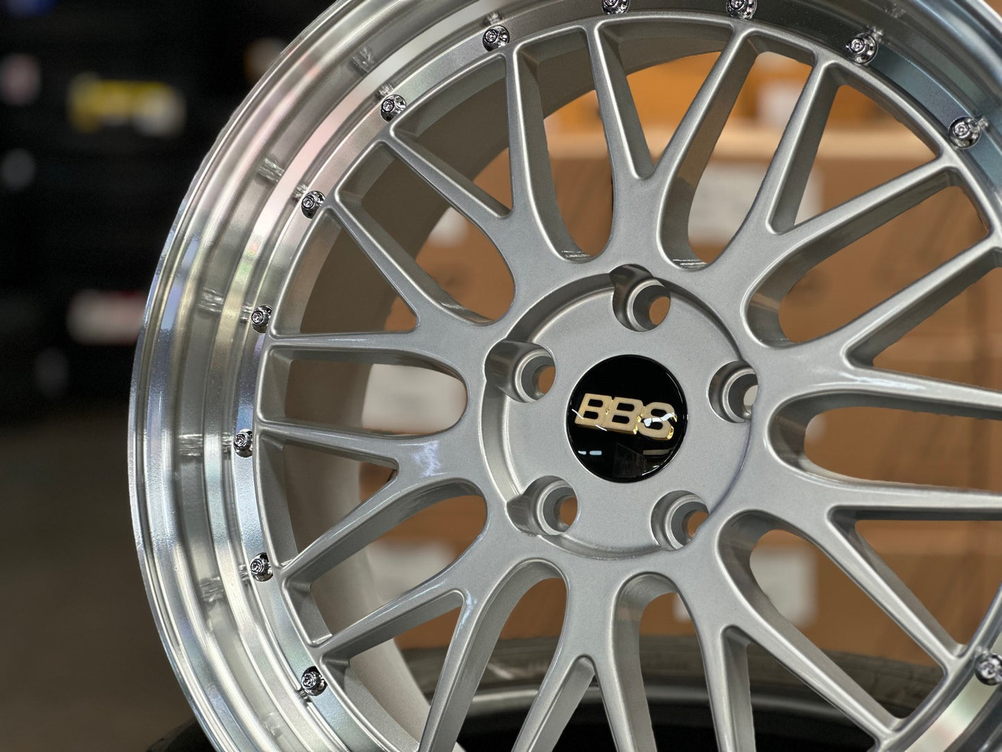 New 18X8 ET38 BBS LM Design Rim (4 wheel) Gloss Silver 5X112