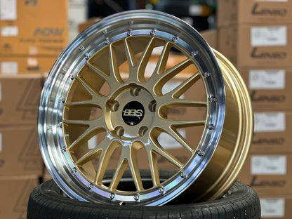 New 18X8 ET38 BBS LM Design Rim (4 wheel) Gloss Gold 5X112