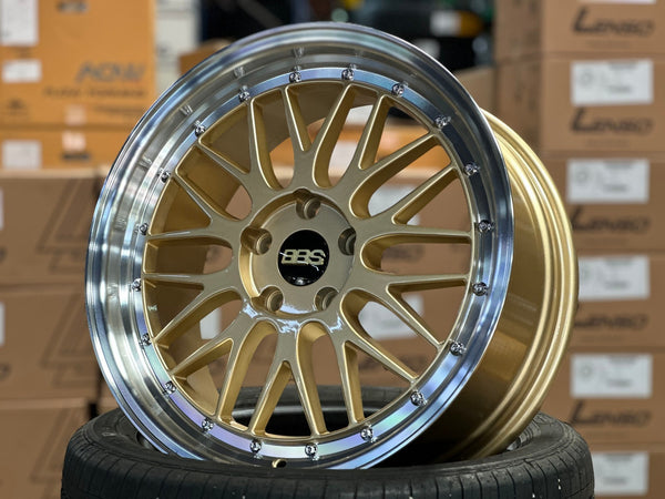 New 18X8 ET38 BBS LM Design Rim (4 wheel) Gloss Gold 5X114.3