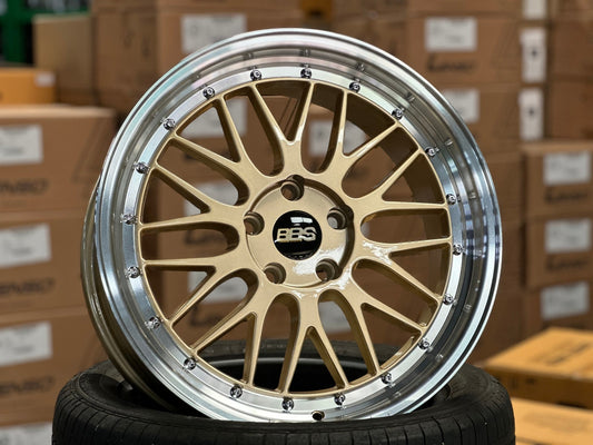 New 18X8 ET38 BBS LM Design Rim (4 wheel) Gloss Gold 5X112