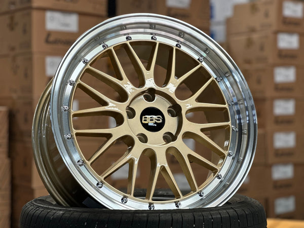 New 18X8 ET38 BBS LM Design Rim (4 wheel) Gloss Gold 5X114.3