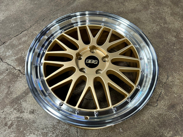 New 18X8 ET38 BBS LM Design Rim (4 wheel) Gloss Gold 5X112