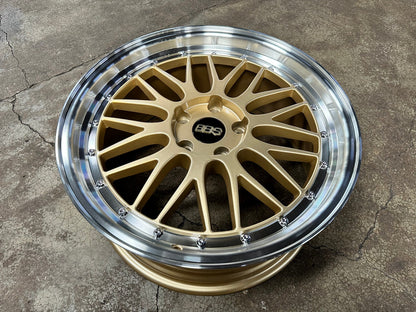 New 18X8 ET38 BBS LM Design Rim (4 wheel) Gloss Gold 5X112