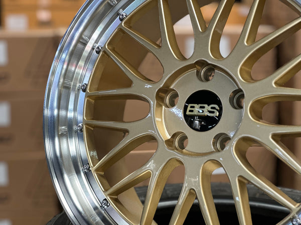 New 18X8 ET38 BBS LM Design Rim (4 wheel) Gloss Gold 5X114.3