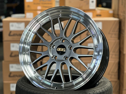 New 18X8 ET38 BBS LM Design Rim (4 wheel) Hyper Black 5X114.3
