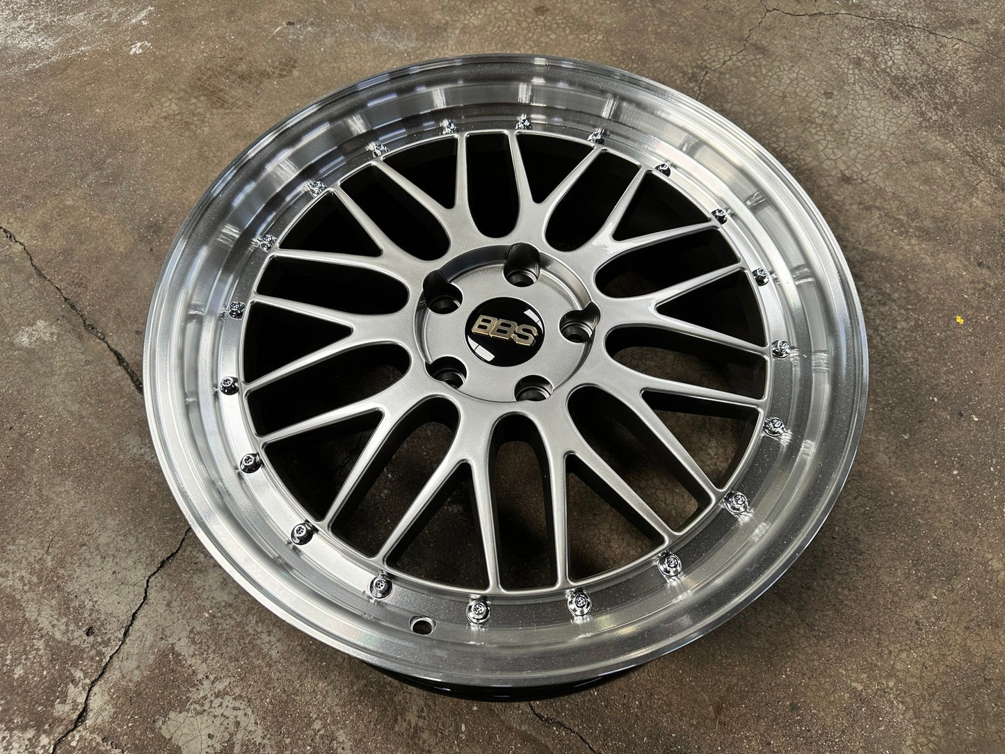 New 18X8 ET38 BBS LM Design Rim (4 wheel) Hyper Black 5X114.3