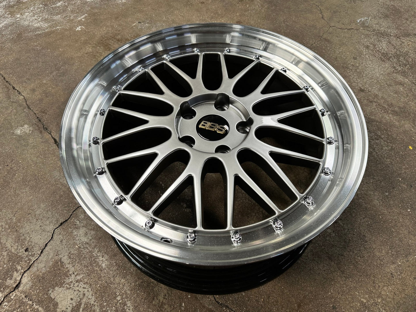 New 18X8 ET38 BBS LM Design Rim (4 wheel) Hyper Black 5X114.3