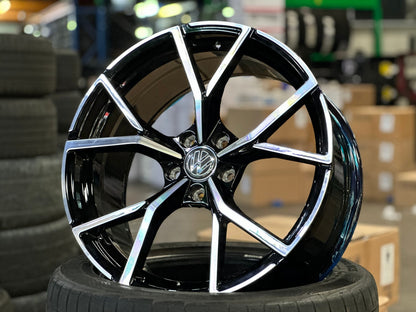 New 19X8.5 ET35 Overdrive Forged R Line Rim (4 wheel) Gloss Black PF 5X112