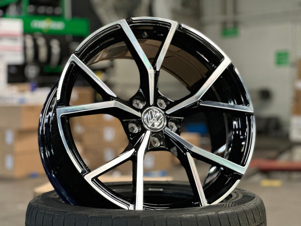 New 19X8.5 ET35 Overdrive Forged R Line Rim (4 wheel) Gloss Black PF 5X112