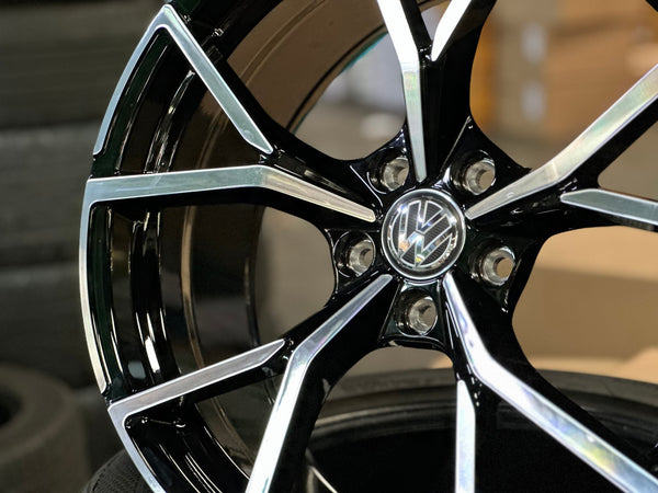 New 19X8.5 ET35 Overdrive Forged R Line Rim (4 wheel) Gloss Black PF 5X112