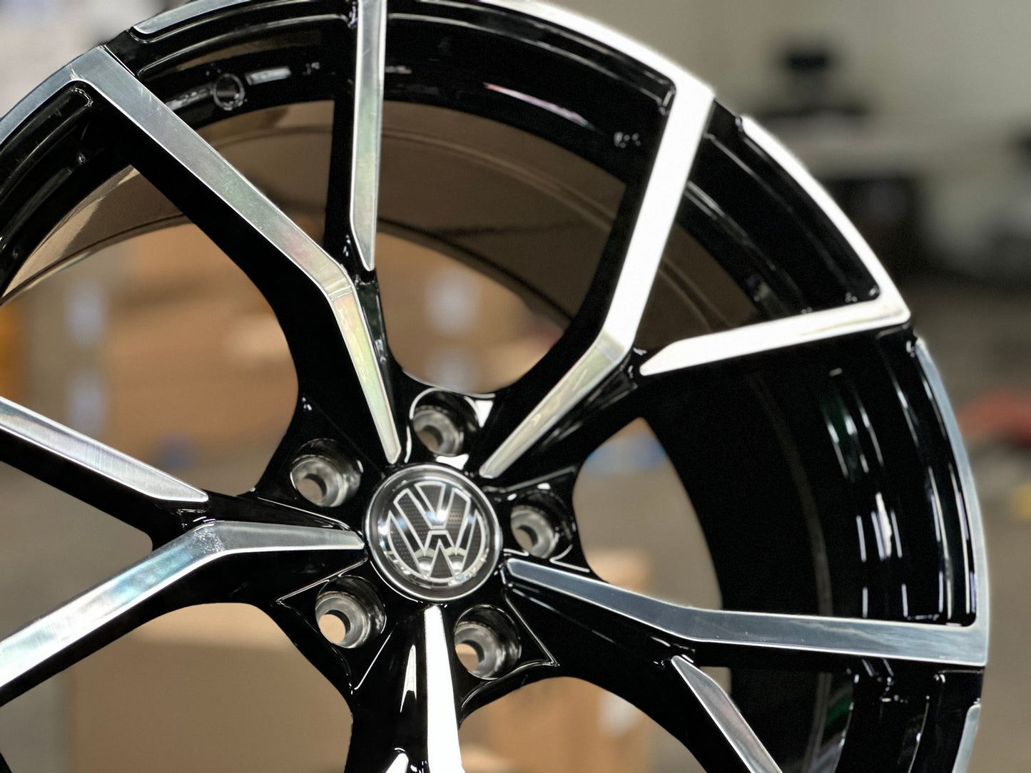 New 19X8.5 ET35 Overdrive Forged R Line Rim (4 wheel) Gloss Black PF 5X112