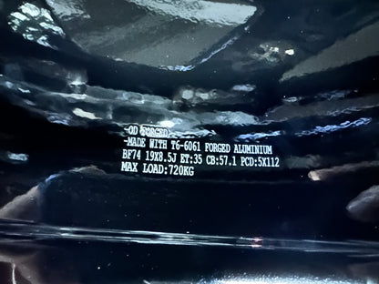 New 19X8.5 ET35 Overdrive Forged R Line Rim (4 wheel) Gloss Black PF 5X112